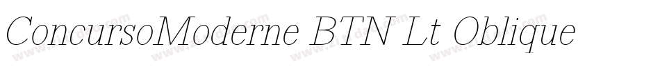 ConcursoModerne BTN Lt Oblique字体转换